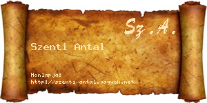 Szenti Antal névjegykártya