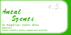 antal szenti business card